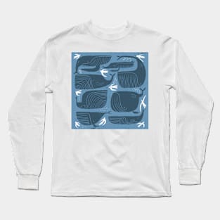 Whales and birds Long Sleeve T-Shirt